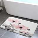 MERCHR Pink Bathroom Rugs Mat, Cute Daisy Flower Elegant Wildflower Design Farmhouse Bath Rugs, Unique Floral Door Mats, 19 X 31 Inches (1'7" x 2'7" (Rectangular))