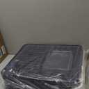 Cat Litter Box with X-Large Litter Mat and Scoop, Large Foldable Litter Box with Lid, Enclosed Kitty Box,Front Top Entry Exit, Odor Control Easy to Clean (Upgrade Midnight)