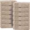 White Classic Wealuxe Taupe Hand Towels for Bathroom [12 Pack] Cotton Hand Towel Bulk for Gym, Kitchen and Spa, 16x27 Inches Soft Highly Absorbent Quick Dry Terry Salon Towels