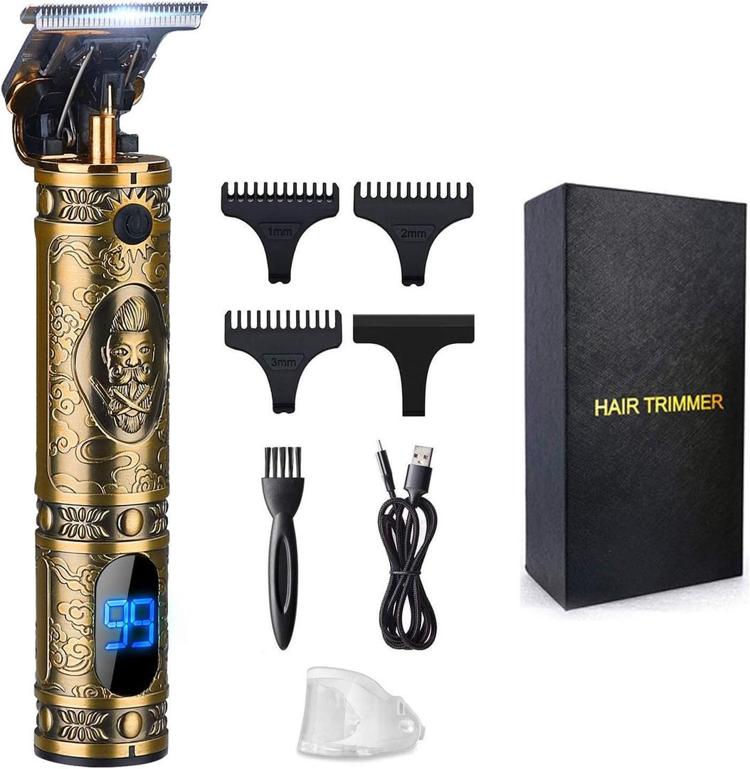 Hair Clippers for Men, Professional Hair & Beard Trimmer for Men, Mustache Trimmer T-Blade Hair Liner Edgers, Gold Knight Close-Cutting Trimmers