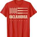 Oklahoma Softball USA Flag Softball Fan Mens Kids Team T-Shirt Medium