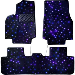 Starlight Floor Mats for Tesla Model Y with App Control led Floor Starlight Design All Weather Anti-Slip Mats, Black Automotive Carpet,Creates a Romantic Atmosphere for Date