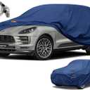 Heavyweight Waterproof Car Cover Custom Fit Porsche Macan (2015-2025), Full Exterior Cover with Breathable Vent and Anti-Theft Lock Outdoor Sun Rain Dust Snow All Weather Protection. (blue)