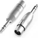 CableCreation 1/4" TRS to XLR Adapter 2Pcs, Balanced 6.35mm 1/4 inch TRS Male to XL R Female, 1/4 to Microphone Connector, Quarter Inch 6.35mm to XLR for Mixers, Speaker, Amplifiers