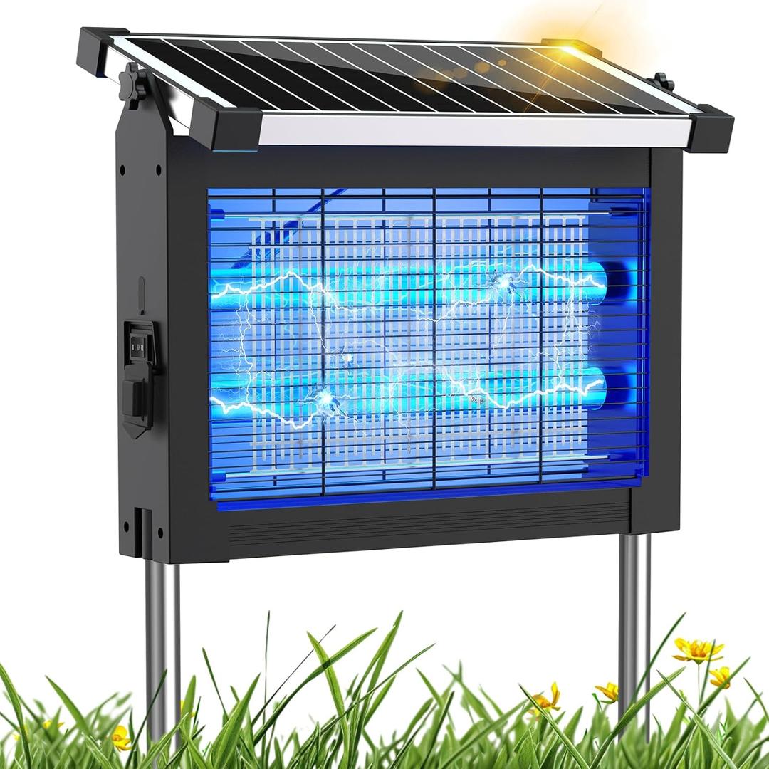 Solar Bug Zapper Outdoor, Mosquito Zapper 4500V Cordless Waterproof
Auto On/Off, Portable Type-C & Solar Powered Bug Zapper, Electric Mosquito Trap Fly Zapper Killer for Patio Backyard Camping