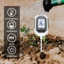 YAMRON 4-in-1 Soil Moisture Meter, Digital Plant Temperature/Soil Moisture Test & PH Meter/Sunlight Intensity, Backlight LCD Display for Gardening, Farming and Outdoor Plants