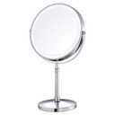 8" Lighted Makeup Mirror, 10X Makeup Mirror with Lights, Double Sided Dimmable Magnifying Mirror with Light, Rechargeable and Brightness Adjustable, Cordless Vanity Mirror with Lights, Silver 