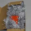 50ft Silver & White Christmas Tinsel Garland - Metallic Tinsel Glitter Twist Garland Hanging Streamers for Indoor/Outdoor Decor Xmas Tree Garlands Decorations