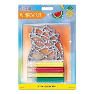 Creativity for Kids Window Art Fun Fruits - Paint and Decorate 2 Suncatchers, Create Your Own Window Art for Kids 2 Pack