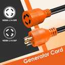 40 Ft 30 Amp 4 Prong Generator Extension Cord, NEMA L14-30P to L14-30R, 410 Gauge STW 125/250V Up to 7500W Generator Cable, ETL Listed (Orange)