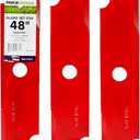 Maxpower 561144B 3-High Lift Blade Set for 48" Exmark Replaces OEM #'s 103-6401 and 103-6401-S, Red