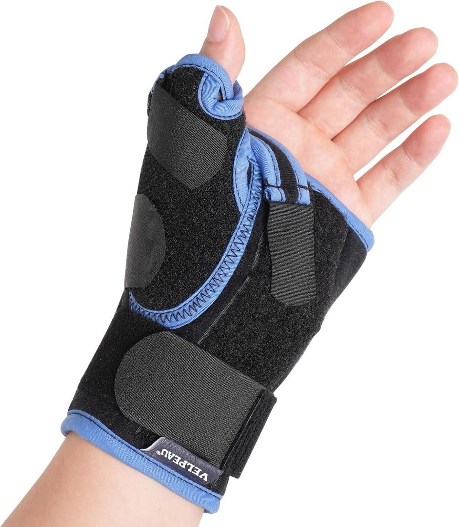 VELPEAU Carpal Tunnel Wrist Brace with Thumb Stabilizer Night Support, Completely Stabilizes Wrist Thumb Joint, Pain Relief for Tendonitis, De Quervain's Tenosynovitis, Arthritis (Short, Left Hand, L) (Large (Pack of 1), Short-left Hands)