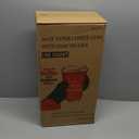 100 Pack 16 oz Christmas Disposable Coffee Cups with Snap-on Lids - for Hot or Cold Drinks, Paper Coffee Cups for Xmas Holiday Table Decorations Party Supplies, 5 Assorted Christmas Styles