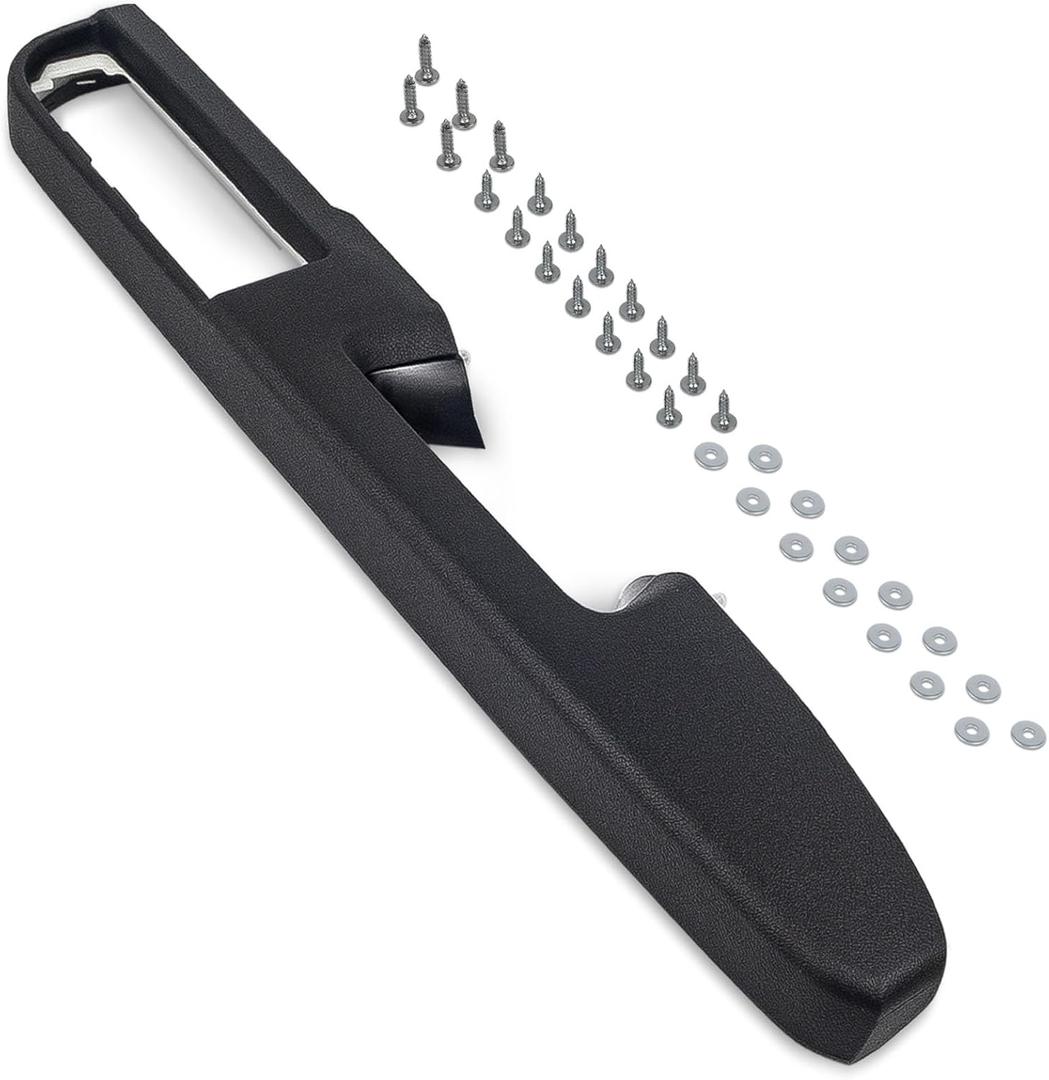 80994 Front Right Passenger Side Armrest Repair Kit Fit for Chevy Silverado Suburban Tahoe Avalanche For GMC Sierra Yukon 2010-2014 Door Panel with Release Handle Above Armrest - Black - GM# 84127325