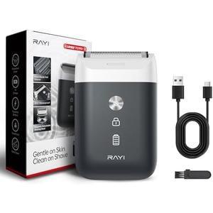 Portable Electric Razor for Men with 8,000 RPM Dual Floating Blade, 1H Charge for 60 Days, Type-C, IPX7 & Anti Pinch, Design for Daily/Travel Use, Electric Foil Shavers for Face, Black