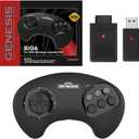 Retro-Bit BIG6 2.4 GHz Sega Genesis Wireless Arcade Controller Pad for Sega Genesis Original/Mini, Switch, PC, Mac - Black