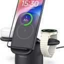 Wireless Charger for Samsung S26+, 3 in 1 Charging Station for Samsung Galaxy S25 Ultra/S25/S24/Z Flip7/Fold7, for Galaxy Watch8/7/Ultra/6/5/4/Buds3 Pro, SwanScout 707S (No Adapter) (Black)
