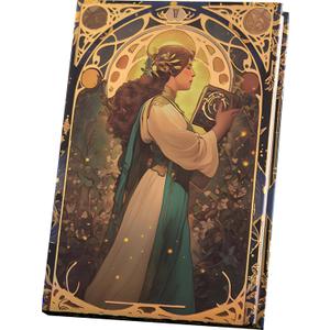 Beautiful Journal, Aesthetic Notebook, Gild Journal, B6, 5"x7", Fancy Journal, Color Paper, Small, Travel Journal for Women, Writing Journal, Poetry Journal, Lay-flat Notebook, Hard Cover (Art Nouveau-Orison)