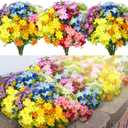 Yinder 21 Bundles Artificial Flowers Outdoor UV Resistant Faux Plants Wildflowers Bulk Plastic Daisies Flower for Autumn Summer Hanging Planter Porch Home Garden Decor Spring Wedding(Multicolor)