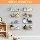 upsimples 10 Pack Acrylic Shelves Wall Organizer and Storage, 15" Display Shelf for Figure, Toy Cars, Perfume, Kids Bookshelf for Bedroom, Nursery, Craft Room, Clear