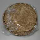 Boho Placemats 4/6/8 Set of Round Woven Placemat Macrame Style Bicolor Stitching Long Table Runner Farmhouse Rustic Natural Burlap Cotton for Kitchen Dining Table(4 Sets,Brown,12x72)