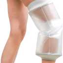 Qinaoco Waterproof Knee Cast Cover for Shower, Knee Shower Cover post surgery, Knee Surgery Shower Cover, Knee Wound Covers for Showering, Acl Surgery Recovery Must Haves (Medium)