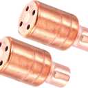 PATIKIL Copper Refrigerant Distributor, 2 Pack 1/8 x 1/2 Inch 4 Hole Joints Refrigerant Splitter Diverter Liquid Separator for Air Conditioner External Unit