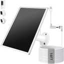 Solar Panel for Ring Camera Outdoor Wireless, Fast Charging 6W Solar Charger with USB-C & Barrel Plug for Ring Stick Up Cam & Spotlight Cam Series, Waterproof, 16ft Cable, White