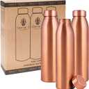NORMAN JR, Copper Water Bottle 1L - Gift Box of 3, Plain, an Ayurvedic Vessel Made Of Pure Copper