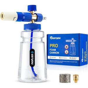 Foam Cannon for Presure WasherBlue Car Wash Cleaning Foam Cannon with 1/4 Quick Connector,Adjustable Foam Thickness and Spray Range,Suitable for Various Car Washing Scenarios