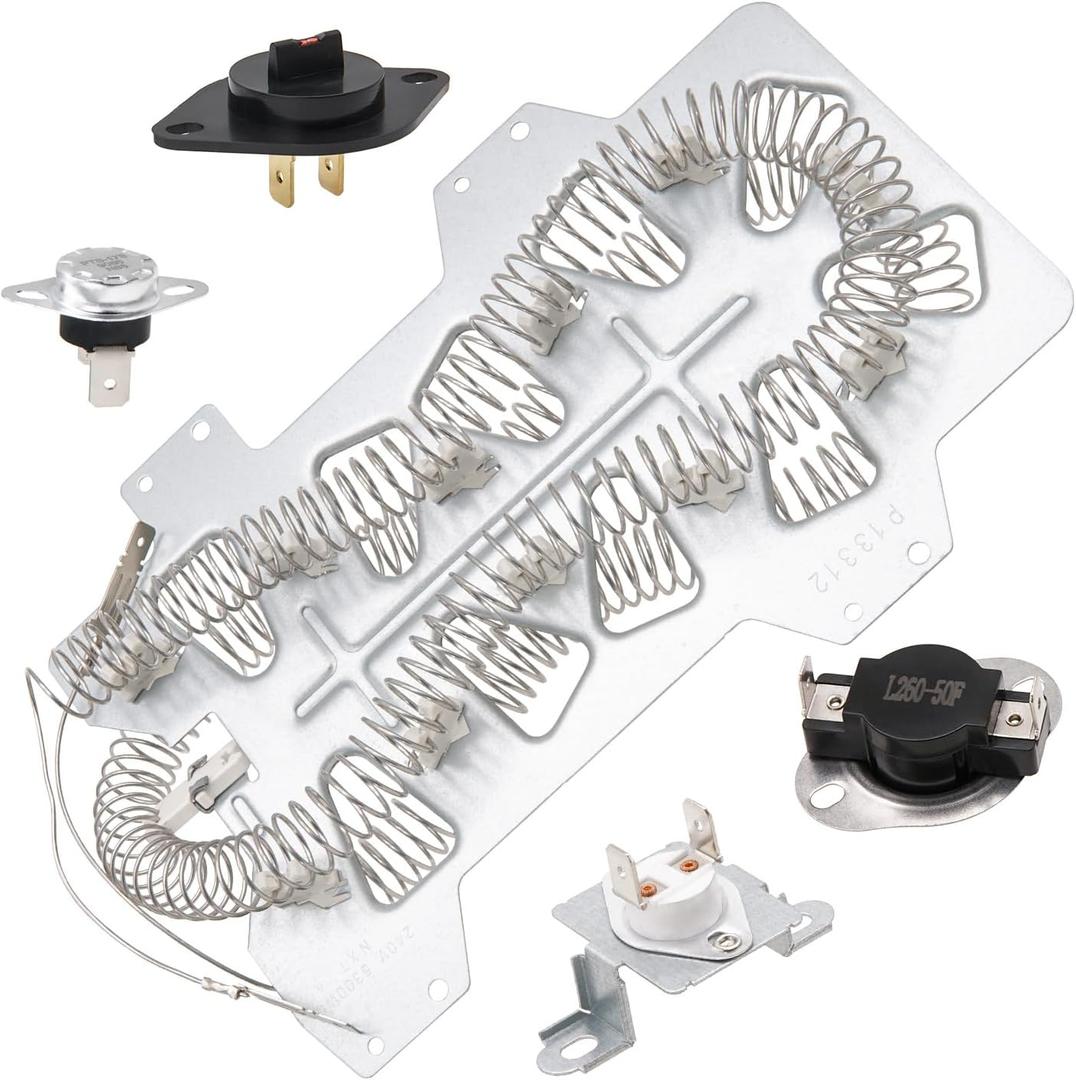 Dryer Heating Element Kit Fit for Samsung DV350AEP/XAA DV350AER/XAA DV363EWBEUF/A1 DV361EWBEWR/A3 DV365ETBGWR/A3 DV36J4000EW/A3 DV393ETPAWR/A1 DV350AEW/XAA DV393ETPARA/A1 DV395ETPARA/A1