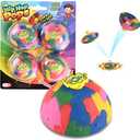4in1 Bounce Bowls Ball Fidget Toy for Kids & Adults Spinning Stress Relief, Pop Up Toy Outdoor Game Sports Fingertip Toy for School, Birthday Party Favors, Goodie Bag Fillers for Boys and Girls