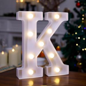 LED Marquee Sign Light Up Letters, Alphabet Light Up Letters Sign, Battery Powered LED Letter Lights for Night Light, Wedding, Birthday, Party, Christmas or Home Decor (Letter K)