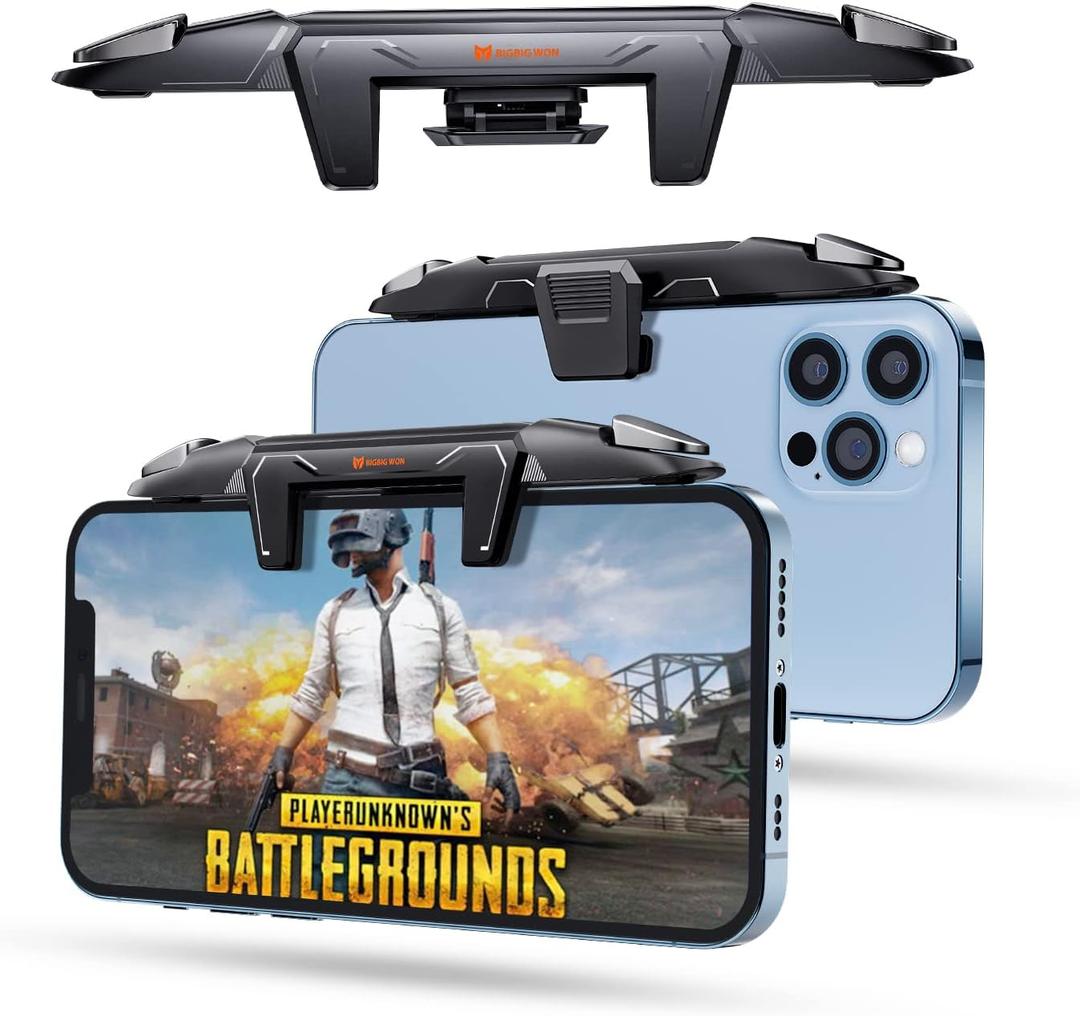 BIGBIG WON Mobile Phone Controller for Android & iPhone, Game Controller Compatible with PUBG Mobile/Knives Out/Call of Duty Mobile, Phone Triggers for Gaming with Sensitive Shoot and Aim