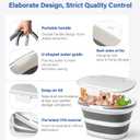 Collapsible Bucket, Upgraded 16L (4.2 Gallon) Collapsible Mop Bucket with Multi-Functional Lid, Foldable Portable Bucket Camping Beach Sand Pool Boat Fishing-Water Pot Pail-Space Saving Square