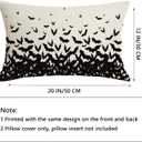 Halloween Pillow Covers 12x20 Set of 2,Halloween Bats Decorative Throw Pillow Covers Outdoor Cushion Cases for Farmhouse Home Sofa Couch Decorative