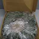 Christmas Placemats Set of 6 Round Greenery Place Mats Xmas Circular Artificial Wreath Dining Table Decor Winter Fake Plants Branches Mats for Kitchen Accessories (Norfolk and Powder Snow)