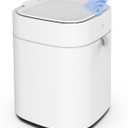 Automatic Bathroom Trash Cans Touchless, 3.5 Gallon Self-Sealing and Self-Changing Smart Trash Can, Rechargeable Motion Sensor Trash Bin with Lid for Bathroom Office Bedroom Kitchen White (White(with 1 Refill Rings))