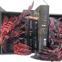 Dragons Awakening Book End – Fantasy Book Nook Insert for Dragon Readers – Unique Home Decor for Bookshelves & Libraries (Head and Tail - Inferno Dragon)