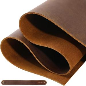RingSun Genuine Leather Sheets for Crafts 24''X24'' Full Grain Leather Tooling Leather (2mm) Thick Cowhide Leather Pieces Square, Dark Brown