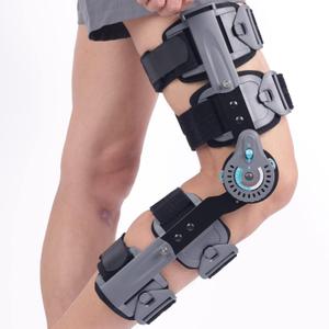 Hinged Post OP Knee Brace, ROM Knee Immobilizer Leg Braces Orthopedic Patella Knee Support Orthosis for ACL, PCL, MCL Injury, Meniscus Tear, Adjustable for Left Leg and Right Leg,One Size (Gray)