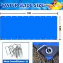 32.8ft x 9.8ft Slip Lawn Water and Slide Tarp with 22 pcs Metal Stakes for Adults and Teens Lawn Water Slide Heavy Duty Waterproof for Summer Outdoor Fun Water Slip Play