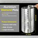 Diamond Plate Aluminum Sheet 0.045" with Rivets,3003-H22 Non-Slip for RV Floor,Truck Bed & Boat(24'' x 94.5'')