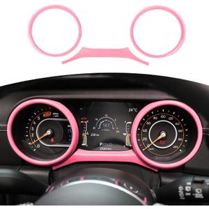 RT-TCZ for Jeep JL Dashboard Instrument Panel Gauges Trim Ring Cover for Jeep Wrangler JL JLU Gladiator JT 2018-2023 Pink Interior Accessories 3Pcs