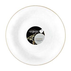 Organic Hammered White Transparent Gold Rim Plates, 10-Inch, Case of 120 (12 packs x 10)