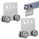 2Pcs 4 Wheel Trolley Assembly Rollers Four Bearing Trolley Assembly for 1-5/8" Wide and All 1-5/8" or Taller Strut Channel