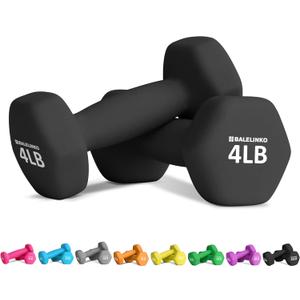 Balelinko Rubber Grip Encased Dumbbell Cast Iron Weight with Anti-Slip Handle Dumbbell -Strength Training Equipment - Home Gym Accessories - Full Body Workout - Muscle Building (Black)
