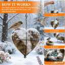 2026 new Handmade Alpaca Fiber Bird nest Heart, Bird nest Material Frame, Winter Wild Bird Tree House, Hummingbird nest Box Outdoor Garden Art Bird House, a Gift for Bird Lovers. (2pc)