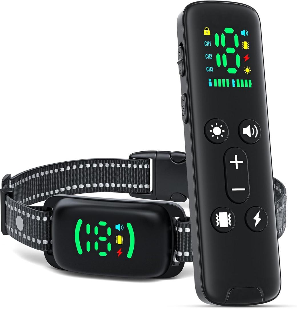 Shock Collar for Dogs with Remote for 8-120 lbs Medium Large Dogs, 4500FT Rechargeable IPX67 Waterproof e Collars with Light (0-3)