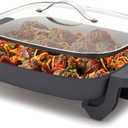 GreenPan Advanced 12 X 15 Electric Skillet with Lid, 7QT Capacity for Family Meals, Healthy Ceramic Nonstick PFAS-Free Coating, Fry, Saut, Steam, Simmer, Sear, Stir Fry, Dishwasher Safe, Graphite